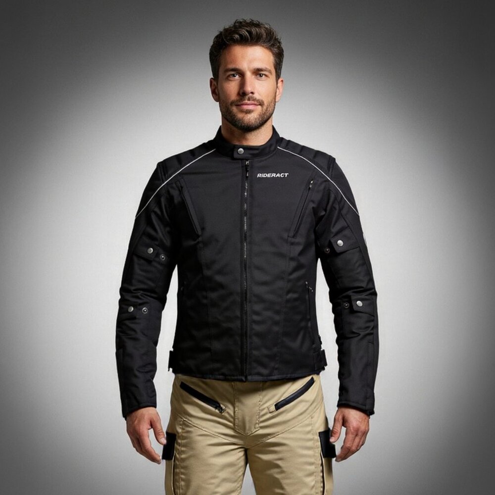 Men's Waterproof Classic Biker Jacket Cordura